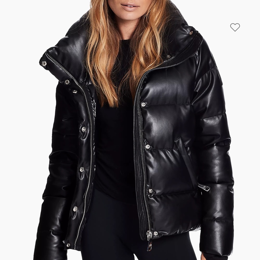SAM Isabel Vegan Leather Down Puffer Jacket